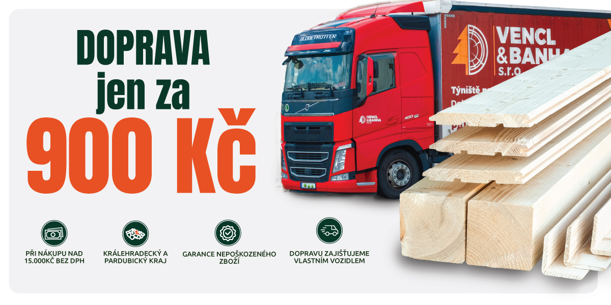 Doprava jen za 900 Kč