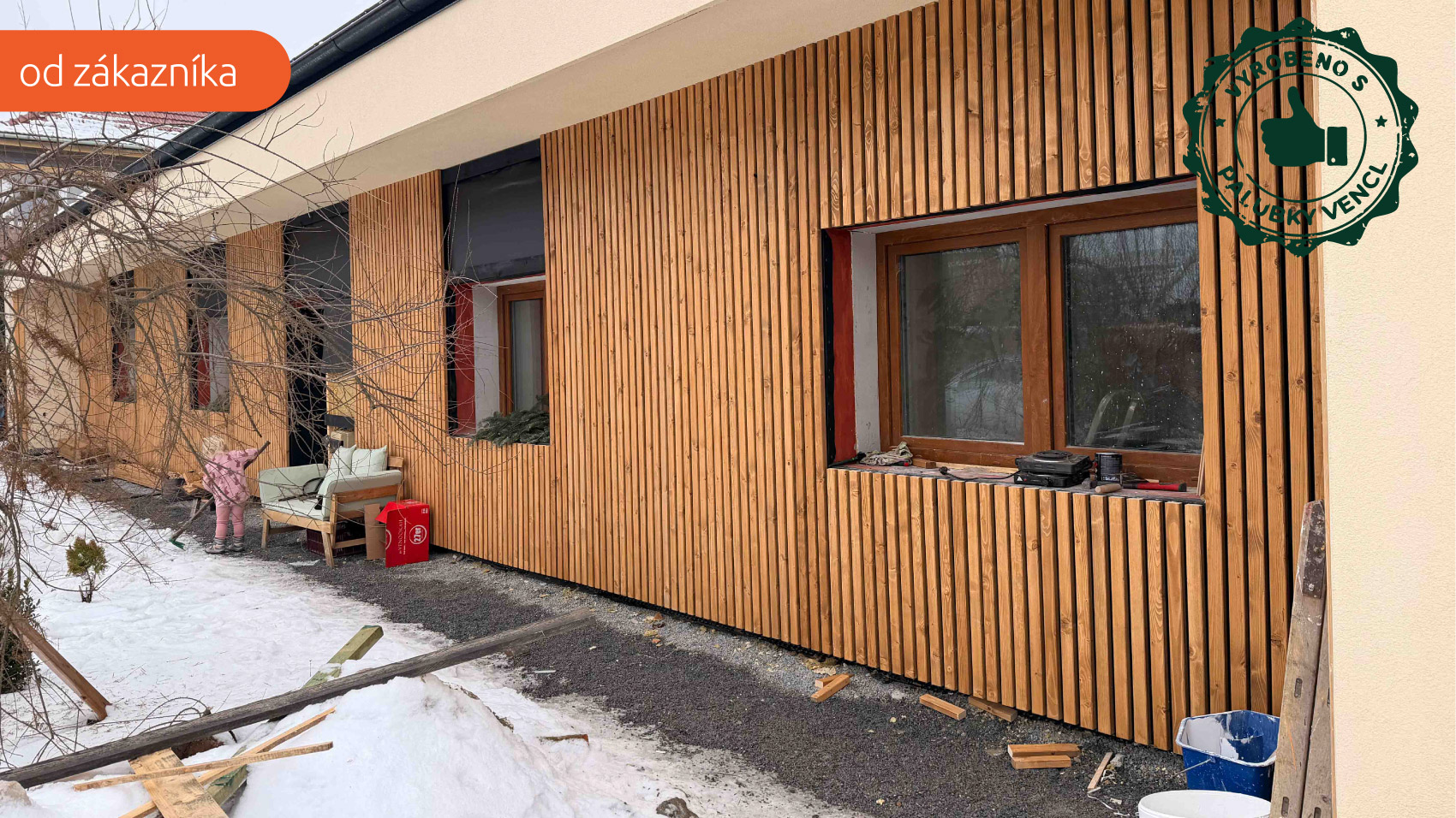 Dřevěná fasáda z hranolů_ Palubky vencl