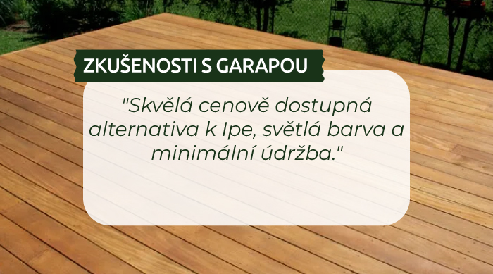 Zkušenosti s exotickou terasou garapa palubky vencl