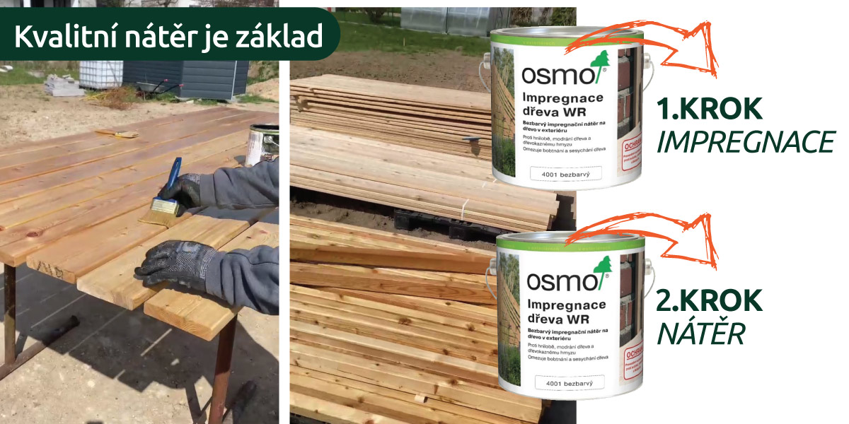 kvalitní nátěr dřevěné terasy