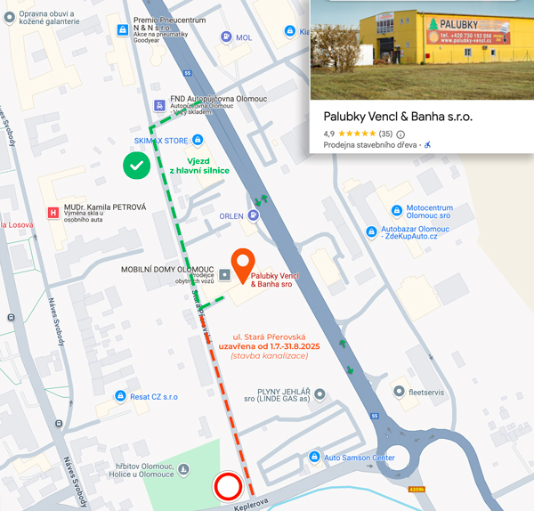 Uzavírka Stará Přerovská Olomouc_Palubky Vencl