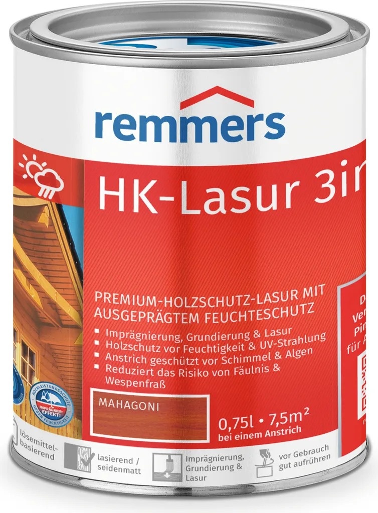 Remmers HK Lasur 3in1 – mahogany (Mahagoni) 0.75 l