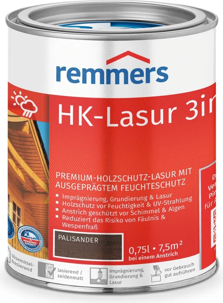 Remmers HK Lasur 3in1 – rosewood (Palisander) 0.75 l